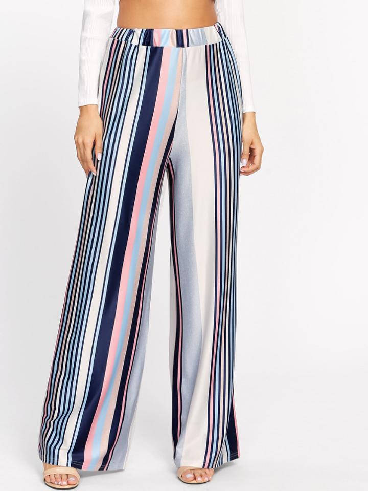 Shein Barcode Stripe Wide Leg Pants