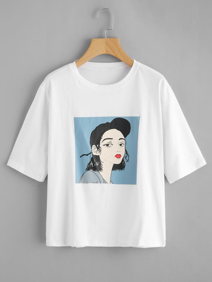 Shein Girl Print Tee