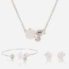 Shein Flower Design Pendant Necklace & Earrings & Bracelet