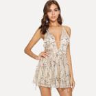 Shein Backless Sequin Cami Dress
