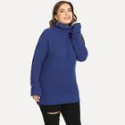 Shein Plus Rolled Neck And Sleeve Solid Sweater