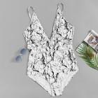 Shein Plus Marble Print Swimsuit