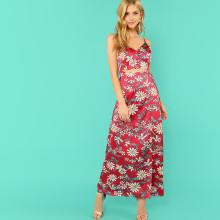 Shein Cut Out Front Floral Cami Dress