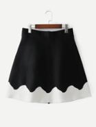Shein Contrast Panel Knit Skirt