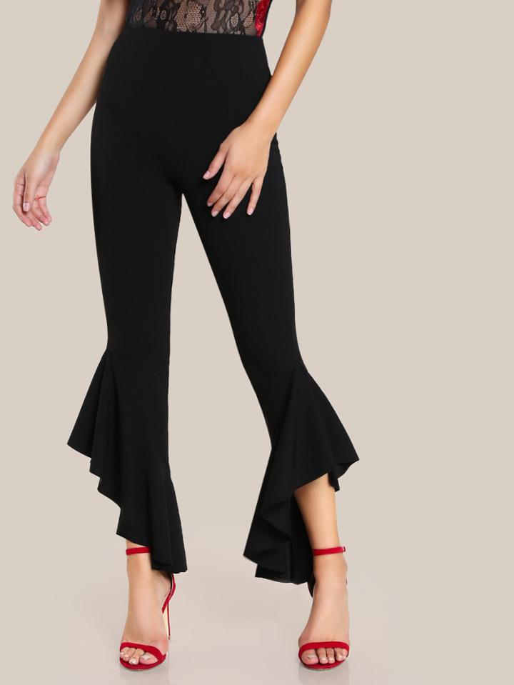 Shein Asymmetric Ruffle Hem Pants