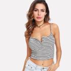 Shein Button Front Stripped Cami Top
