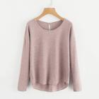 Shein Keyhole Back Dip Hem Tee
