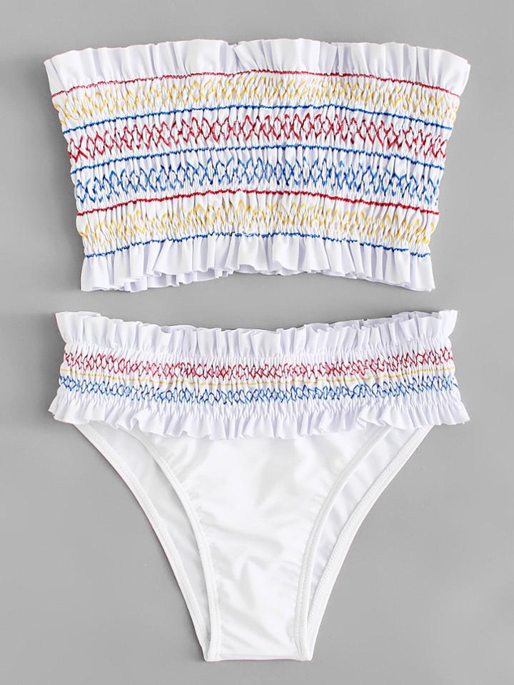 Shein Ruched Bandeau Bikini Set