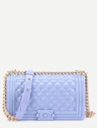 Shein Mini Light Purple Quilted Flap Jelly Bag With Chain