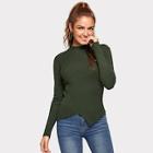 Shein Lettuce Trim Asymmetrical Hem Jumper