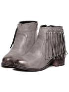 Shein Grey Brush Round Toe Tassel Zipper Boots