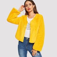 Shein Open Front Teddy Short Coat