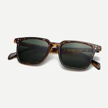 Shein Men Leopard Pattern Frame Sunglasses