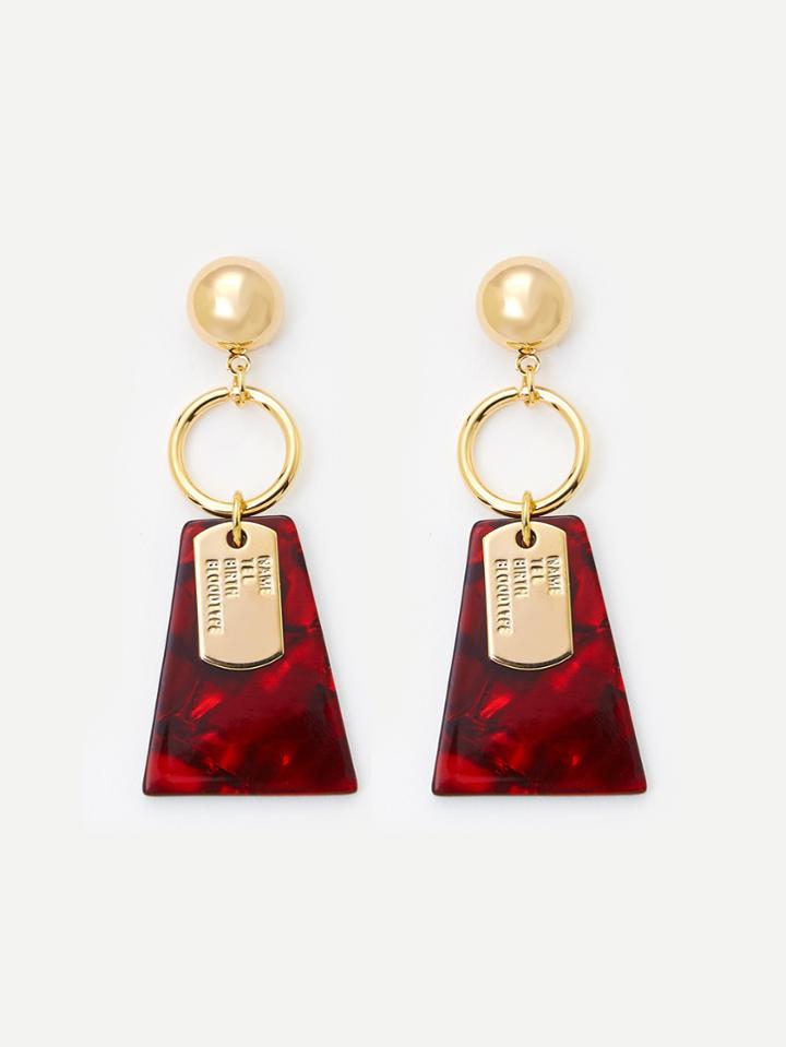 Shein Two Tone Stone Drop Earrings