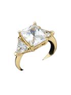 Shein Gold Color Imitation Crystal Bridal Rings