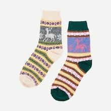 Shein Christmas Fair Isle Pattern Socks 2pairs