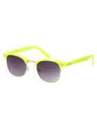 Shein Neon Yellow Open Frame Metal Trim Sunglasses