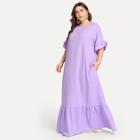Shein Plus Ruffle Cuff And Hem Pocket Side Dress