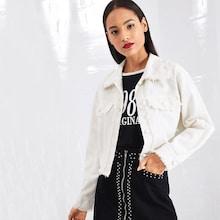 Shein Raw Trim Crop Jacket