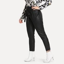 Shein Plus High Waist Belted Skinny Pants