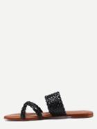 Shein Black Cross Straps Flat Sandals