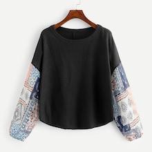 Shein Contrast Panel Abstract Print Jumper