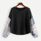 Shein Contrast Panel Abstract Print Jumper