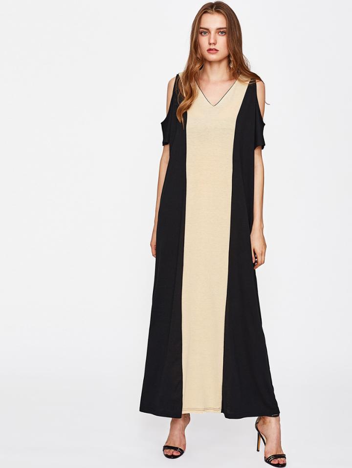 Shein Two Tone Open Shoulder Dress