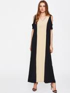 Shein Two Tone Open Shoulder Dress
