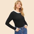 Shein 80s Frill Neck & Cuff Tee