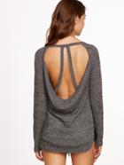 Shein Grey Marled Strappy Open Back Ribbed T-shirt