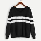 Shein Plus V-neck Striped Jumper