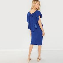Shein Flounce Foldover Front Bodycon Dress