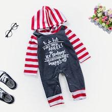 Shein Toddler Boys Letter & Stripe Print Jumpsuit