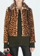 Rosewe Fabulous Leopard Turndown Collar Long Sleeve Coat For Woman