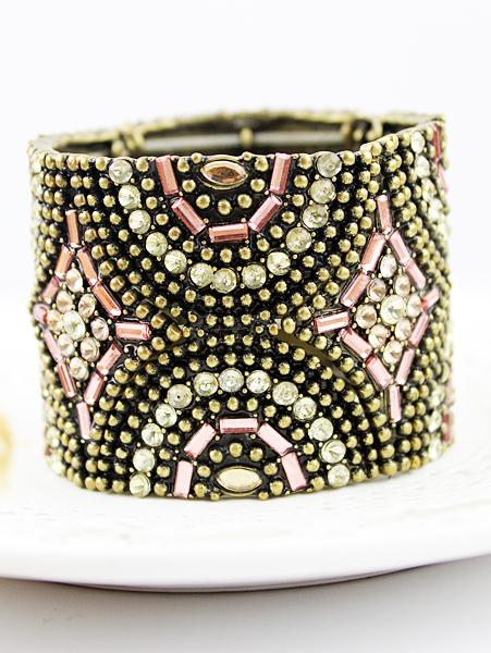 Shein Vintage Gold Crystal Bead Bracelet