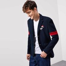 Shein Men Button & Pocket Front Notched Neck Coat