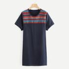 Shein Tribal Embroidered Tee Dress