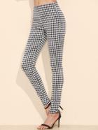 Shein Black And White Houndstooth Skinny Pants