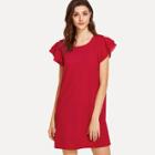 Shein Layered Flutter Sleeve Tunic Dress