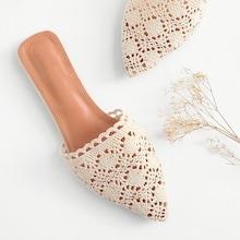 Shein Lace Crochet Flat Mules