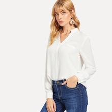 Shein V Neck Plain Blouse