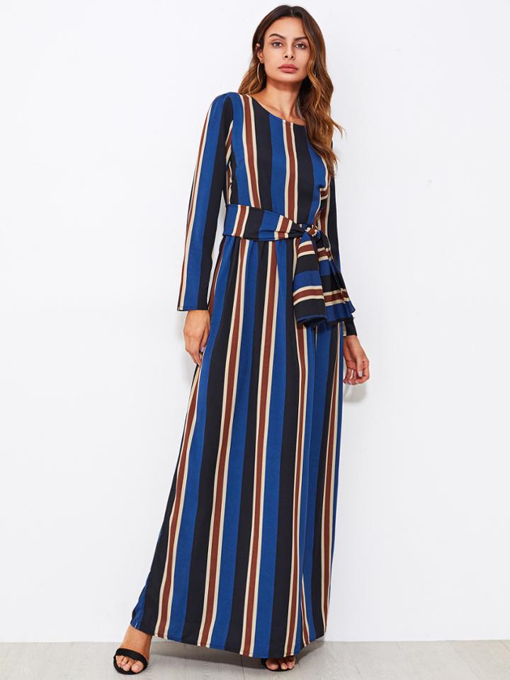 Shein Self Tie Striped Dress