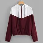 Shein Color Block Zip Front Hoodie