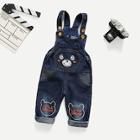 Shein Toddler Boys Cartoon Pattern Embroidered Overalls
