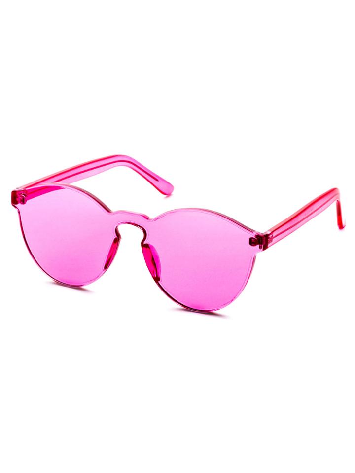 Shein Pink Clear One Piece Retro Style Sunglasses