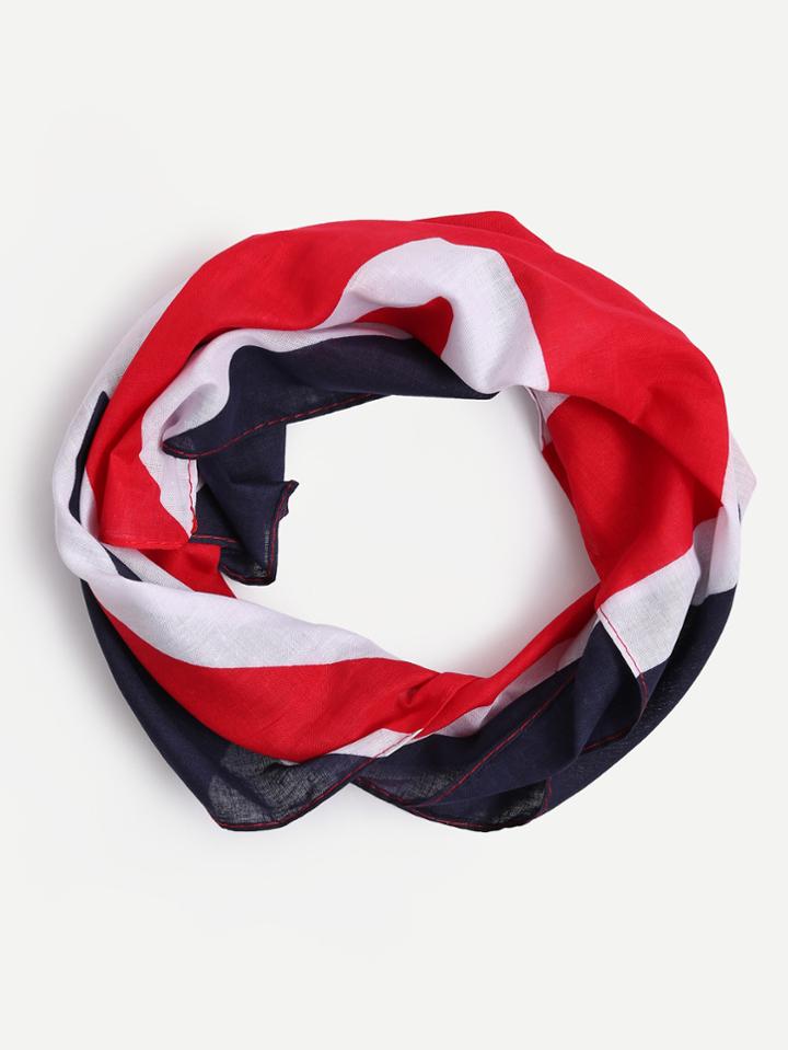 Shein Multicolor Union Jack Print Square Scarf