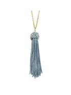 Shein Gray Long Chain With Gray Blue Black Brown Tassel Necklace