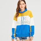 Shein Color Block Letter Print Hoodie