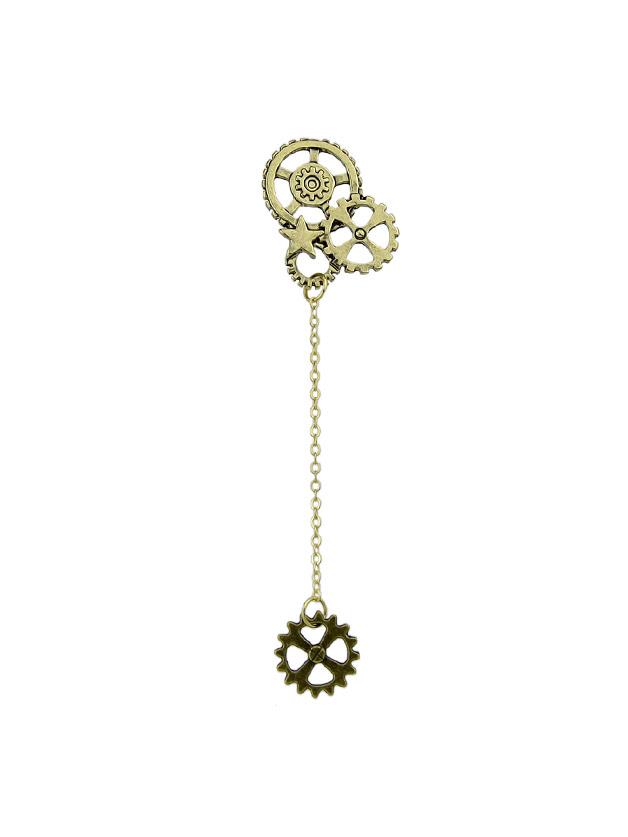 Shein 1pc Antique Gold-color Long Chain Earrings